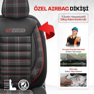 Otom Gti Sports Design Ekstra Destekli Oto Koltuk Kılıfı